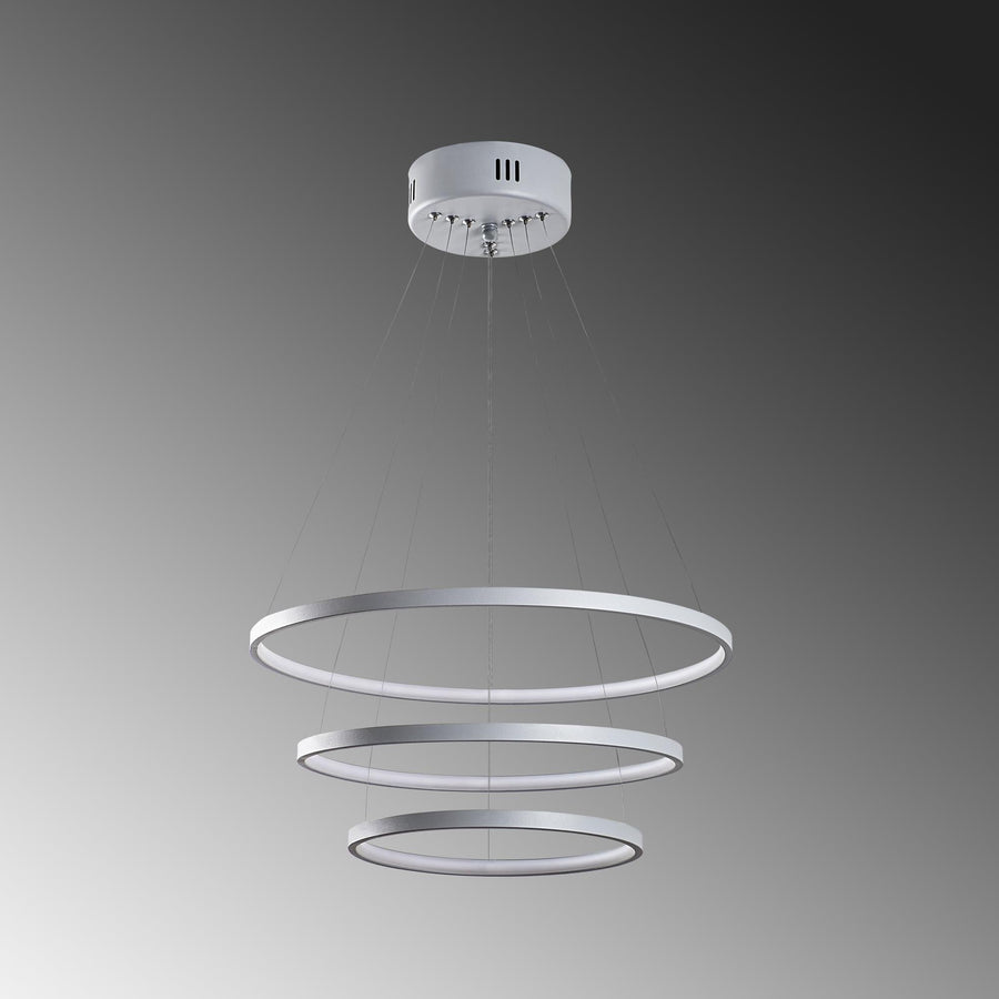 Spiralli LED Avize Metal 3 Halka - Gri