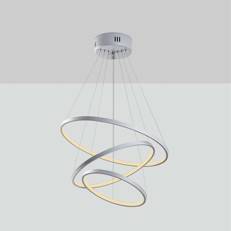Spiralli LED Avize Metal 3 Halka - Gri