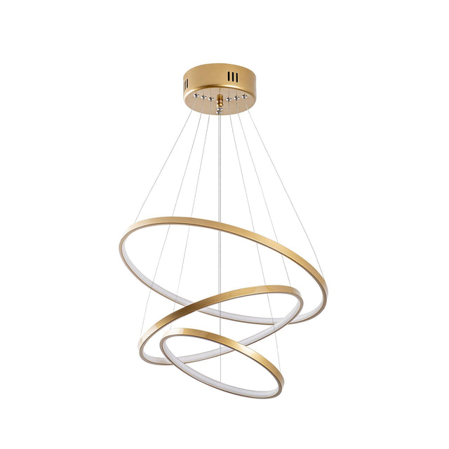 Spiralli LED Avize Metal 3 Halka - Altin