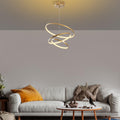 Spiralli LED Avize Metal 3 Halka - Altin