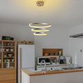 Spiralli LED Avize Metal 3 Halka - Altin