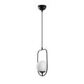 Oval Çerçeveli Cam Tekli Sarkıt Metal - Siyah
