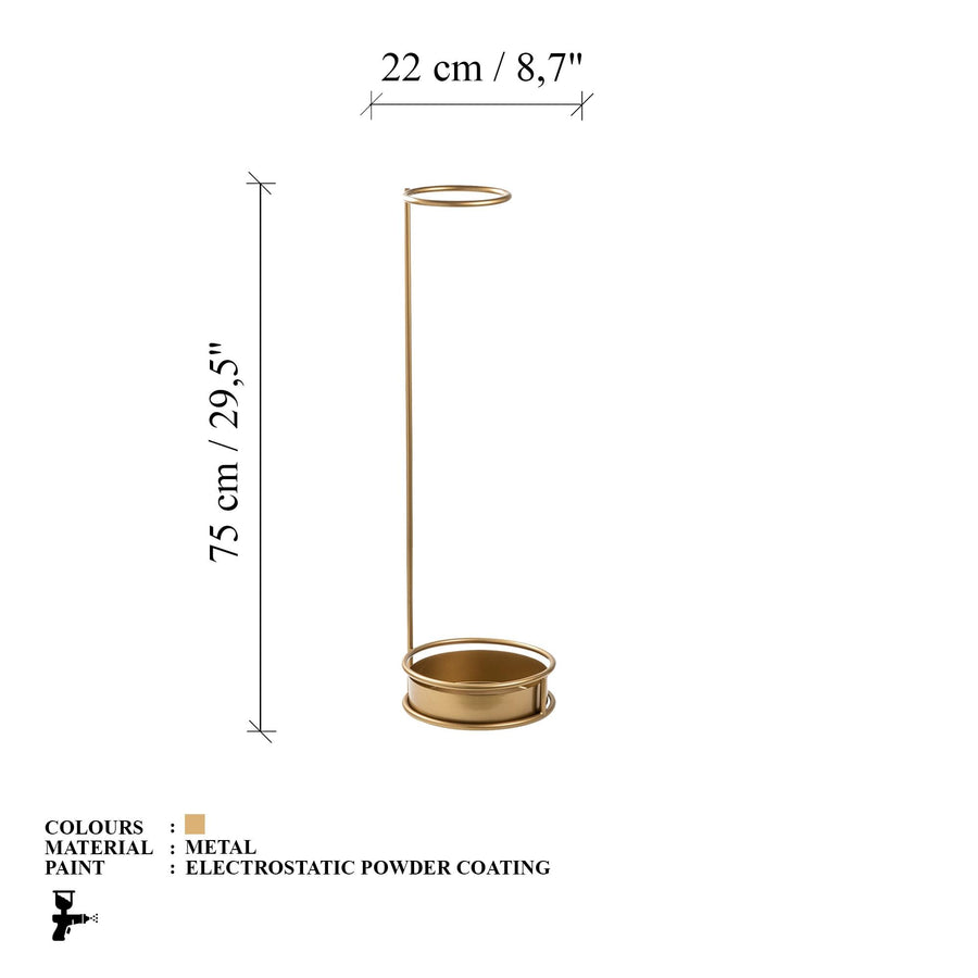 Ince Cubuk Metal Semsiye Standı - Altin