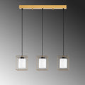 Camlı Metal Çerçeve Sıralı Sarkıt - Altin