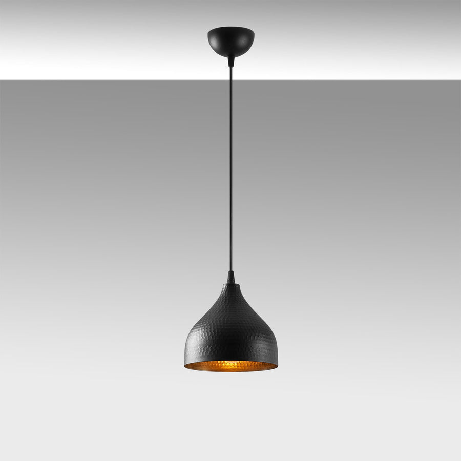 Çekiç Dövme Metal Tekli Sarkıt - Siyah