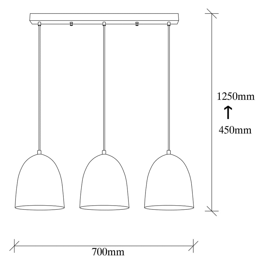 Dövme Gümüş Metal Sarkıt - 3'lü Sıralı