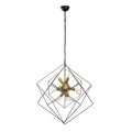 Geometrik Kafes Metal Avize 9'lu - Siyah