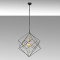 Geometrik Kafes Metal Avize 9'lu - Siyah