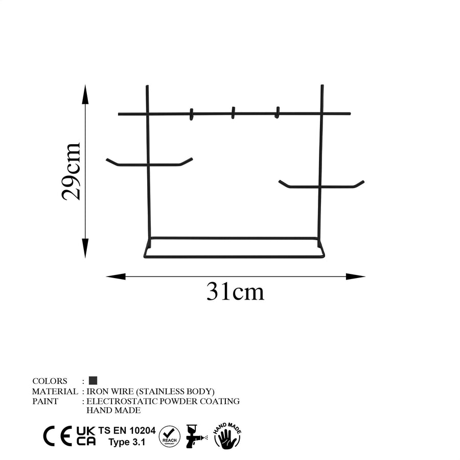 Kancali Metal Taki Standi - Siyah
