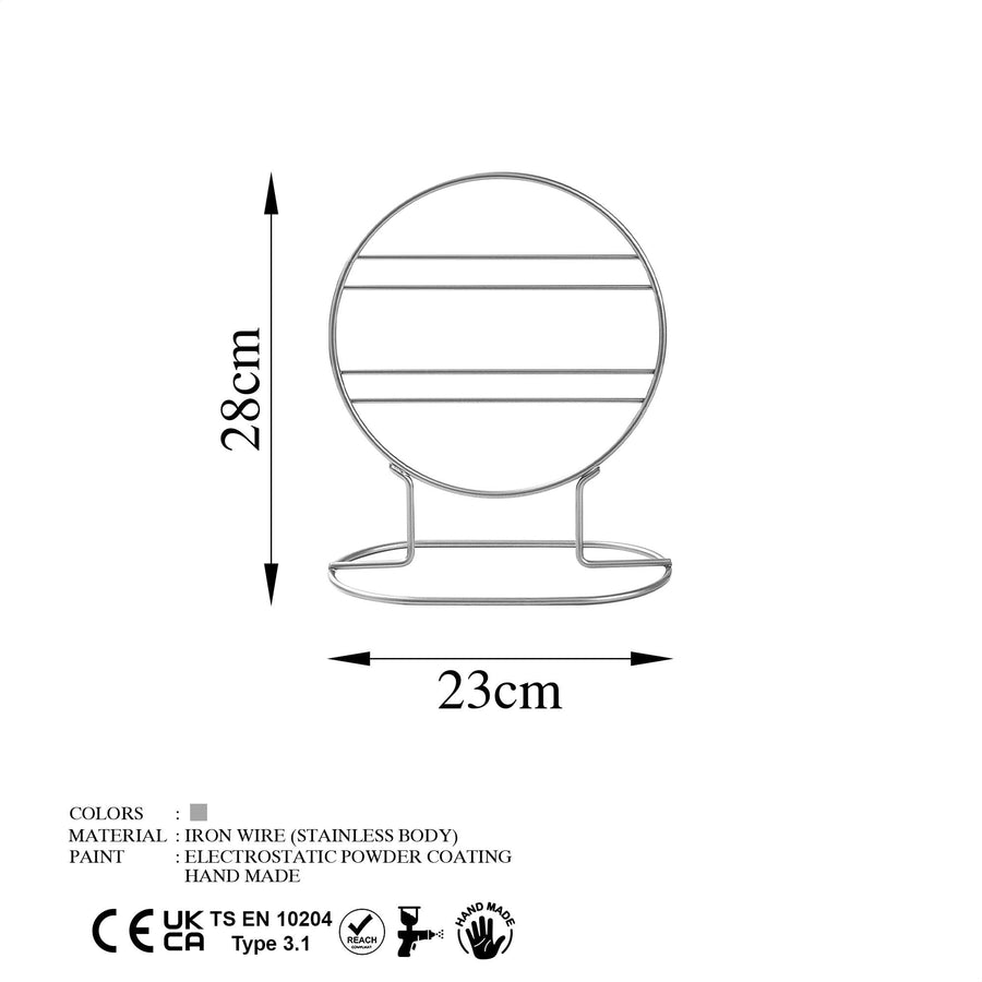 Oval Metal Taki Standi - Gri