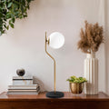 Küre Camlı Modern Masa Lambası - Altın