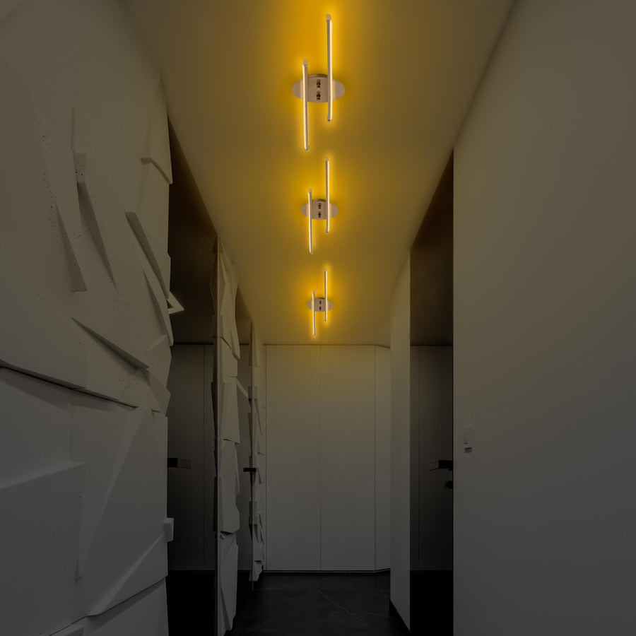 Çift Çubuk Modern LED Avize - Altın