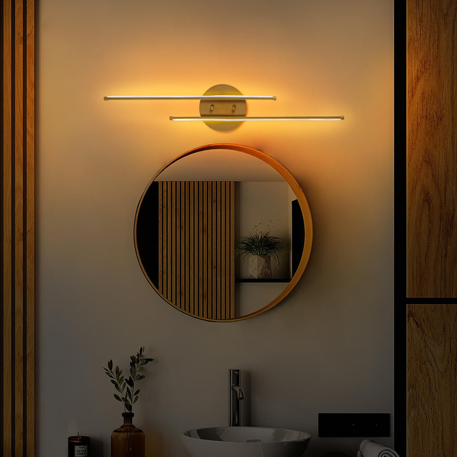 Çift Çubuk Modern LED Aplik - Altın