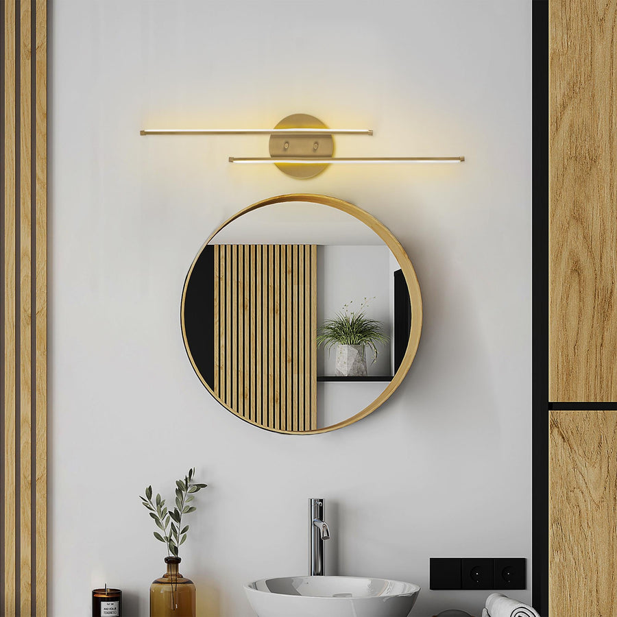 Çift Çubuk Modern LED Aplik - Altın