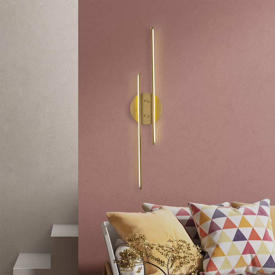 Çift Çubuk Modern LED Aplik - Altın
