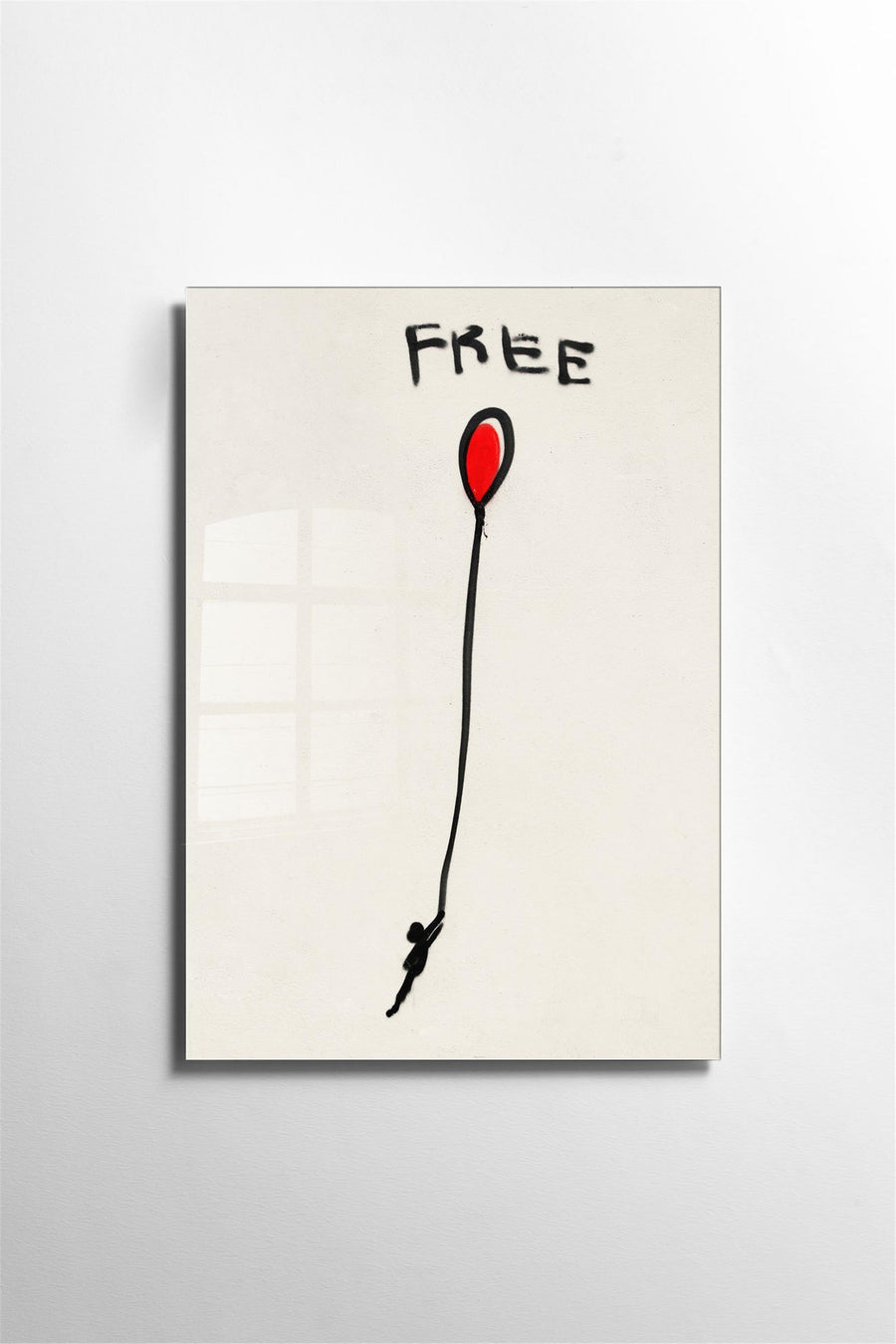 Free Balon Banksy Cam Tablo - Krem