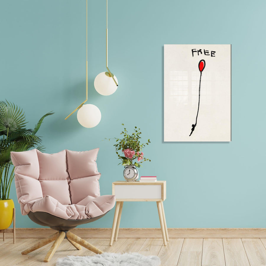 Free Balon Banksy Cam Tablo - Krem