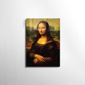 Mona Lisa Geometrik Portre Cam Tablo - Kahve
