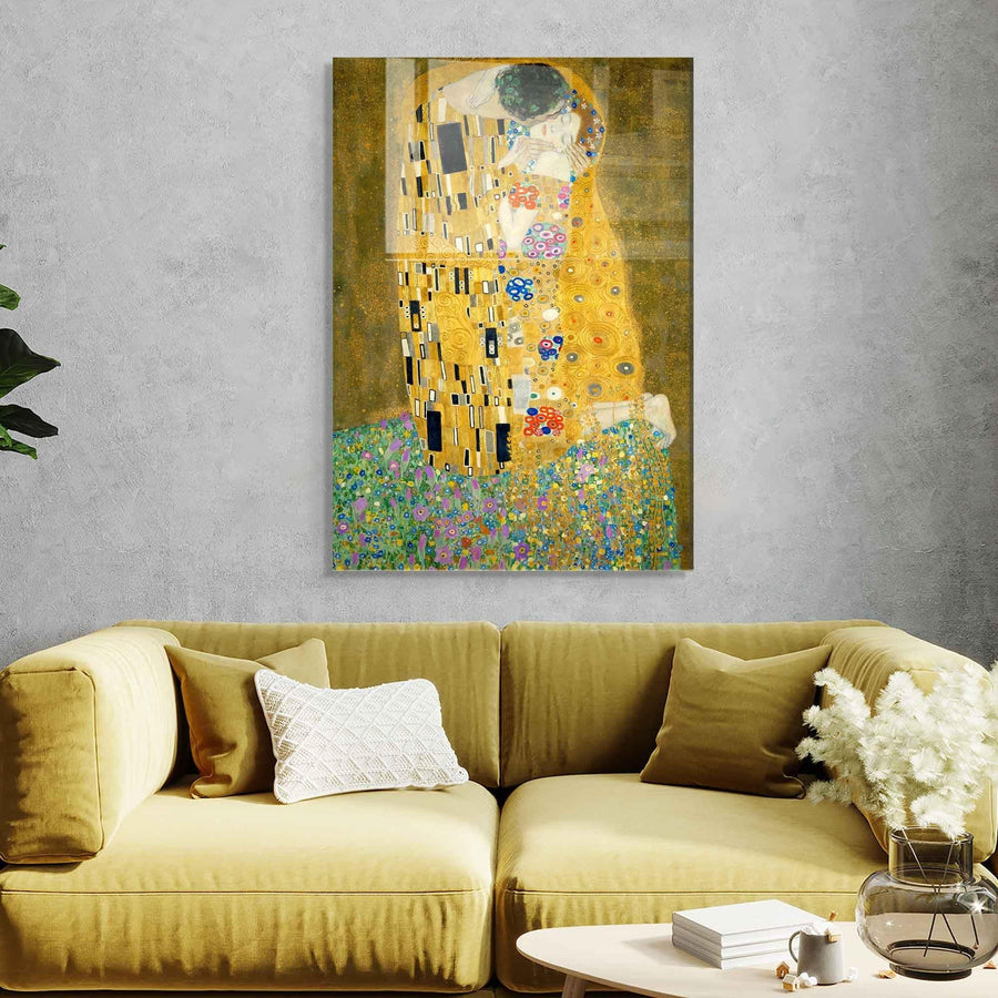 Klimt Opucuk Cam Tablo - Altin