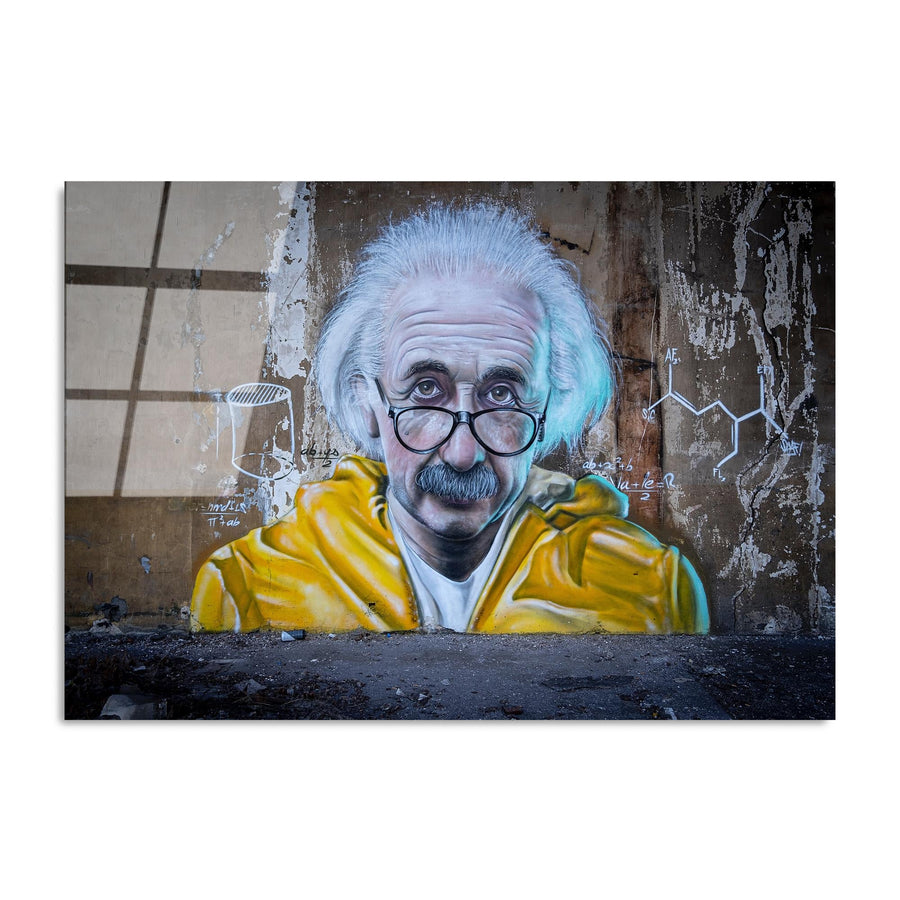 Einstein Graffiti Street Art Cam Tablo - Sari