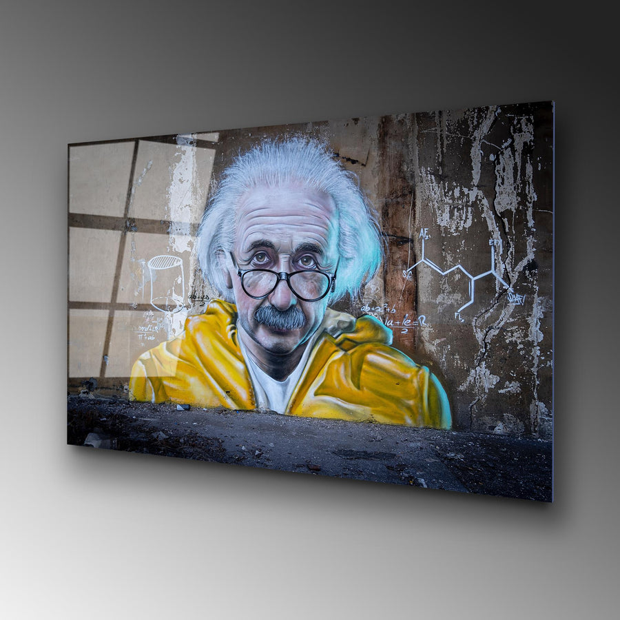 Einstein Graffiti Street Art Cam Tablo - Sari