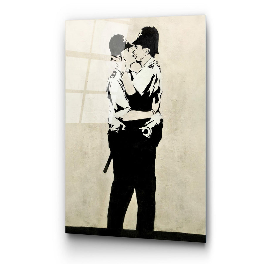 Banksy Opuslar Cam Tablo - Siyah