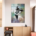 Banksy Dalgic Cam Tablo - Cok-Renkli