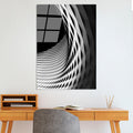 Mimari Spiral Modern Cam Tablo - Siyah