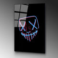 Maskeli Yuz Pop-Art Cam Tablo - Siyah
