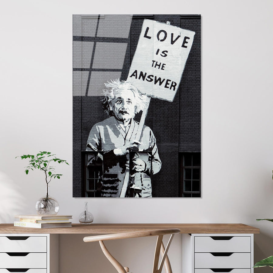 Einstein Love Is The Answer Cam Tablo - Siyah
