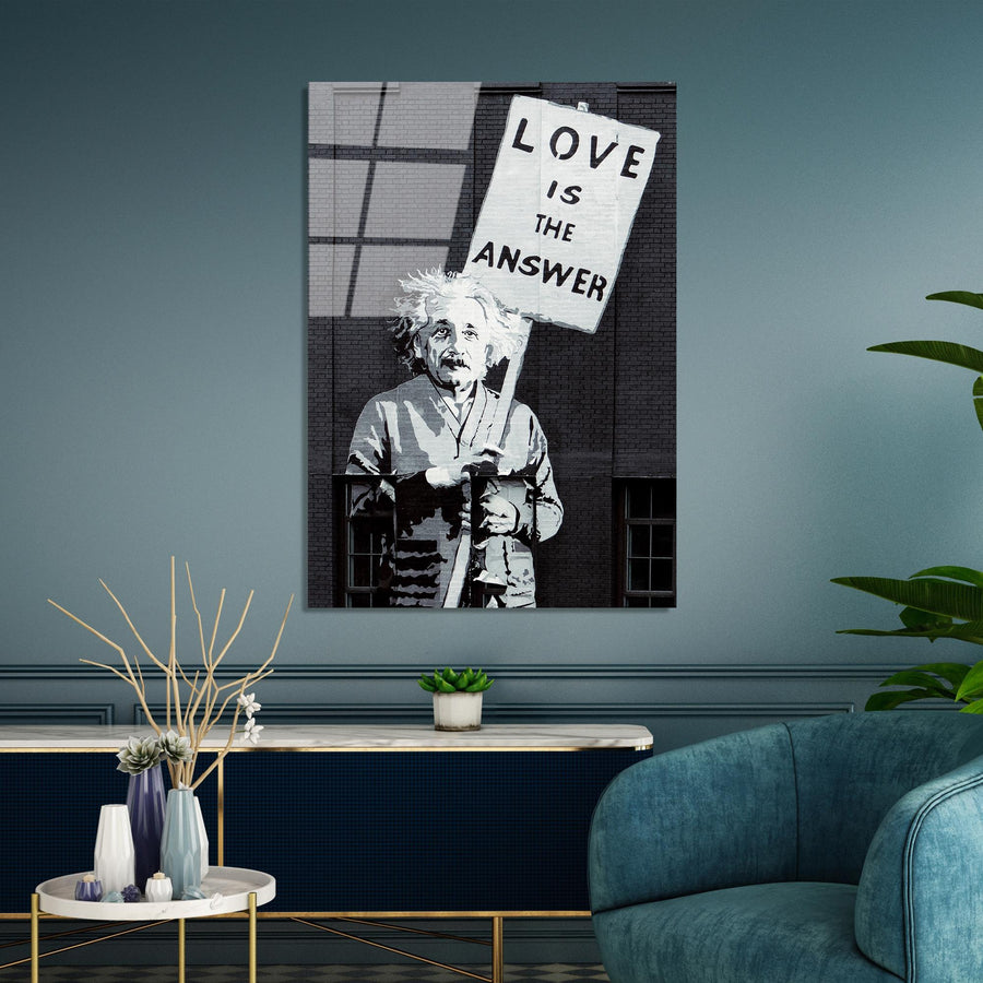 Einstein Love Is The Answer Cam Tablo - Siyah