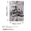Time Eats Everything Graffiti Cam Tablo - Gri