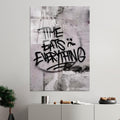 Time Eats Everything Graffiti Cam Tablo - Gri