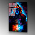 Maskeli Hoodie Figur Mavi Cam Tablo - Cok-Renkli