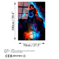 Maskeli Hoodie Figur Mavi Cam Tablo - Cok-Renkli