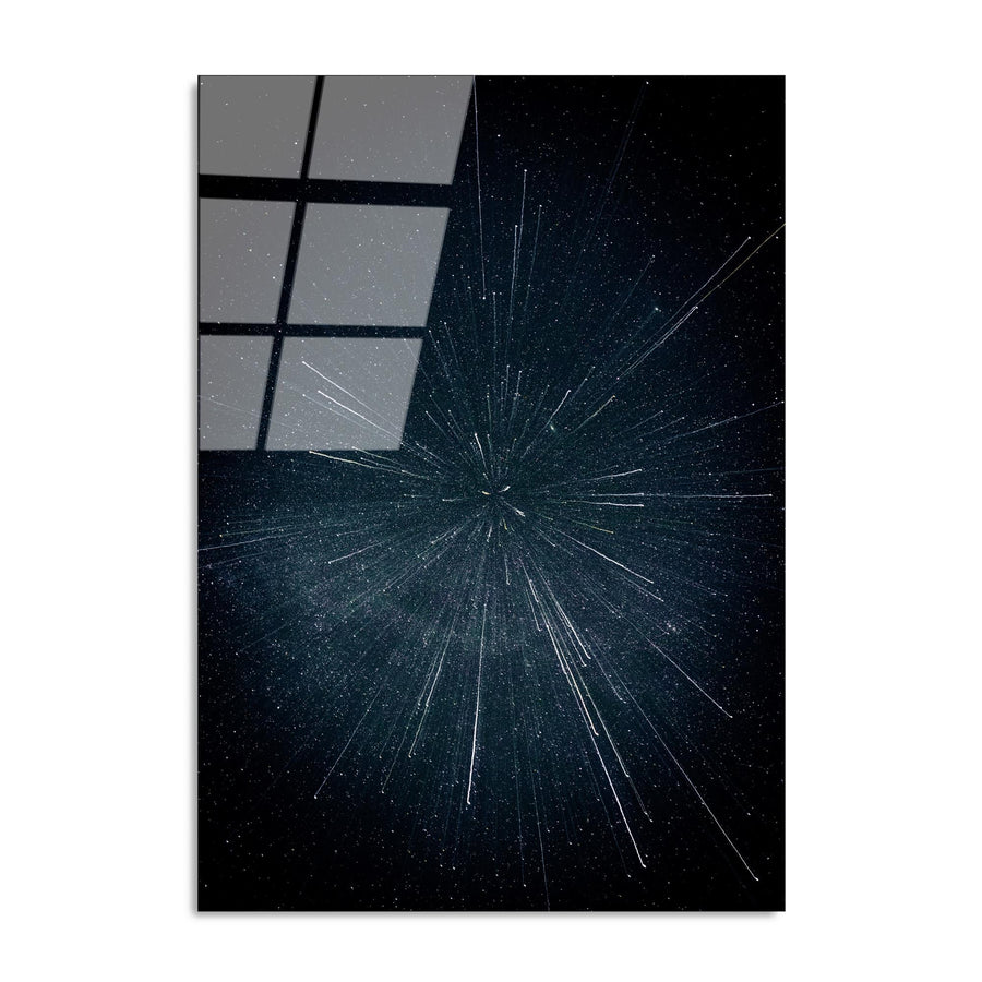Meteor Yagmuru Cam Tablo - Siyah