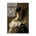 Kedi Aristokrat Cam Tablo - Siyah