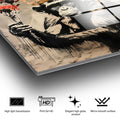 Maymun Tac Graffiti Cam Tablo - Siyah