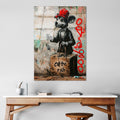 Fare Graffiti Streetart Cam Tablo - Siyah