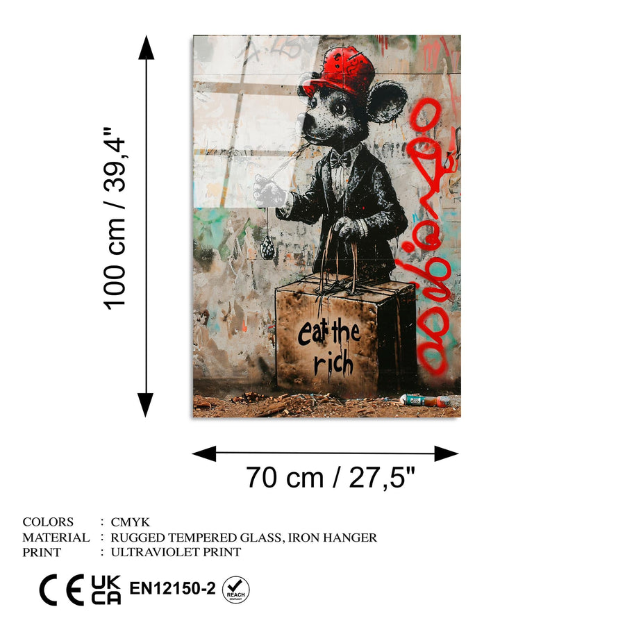 Fare Graffiti Streetart Cam Tablo - Siyah