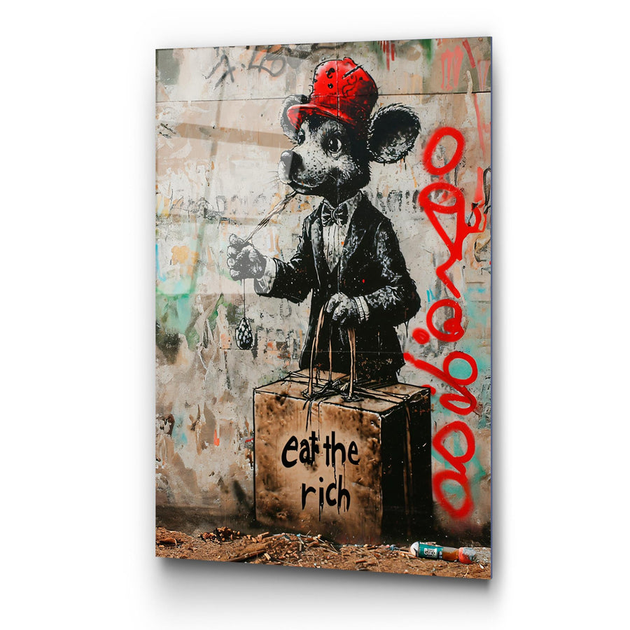 Fare Graffiti Streetart Cam Tablo - Siyah