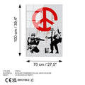 Asker Baris Isareti Banksy Cam Tablo - Beyaz
