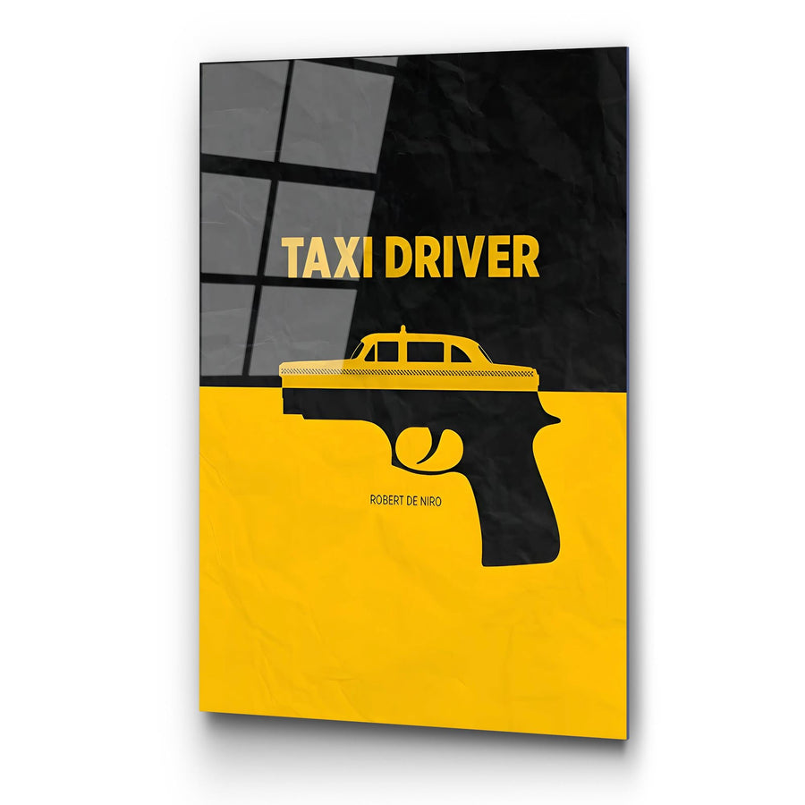 Taxi Driver Film Afiş Cam Tablo - Sari