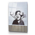 Selfie Graffiti Sokak Sanat Cam Tablo - Siyah