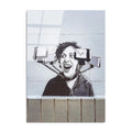 Selfie Graffiti Sokak Sanat Cam Tablo - Siyah