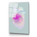 Holografik Kalp Anatomik Modern Cam Tablo - Pembe