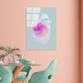 Holografik Kalp Anatomik Modern Cam Tablo - Pembe