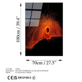 Ates Yuvarlagi Soyut Cam Tablo - Turuncu