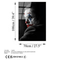 Joker Portre Siyah Beyaz Cam Tablo - Siyah
