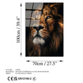 Aslan Portre Fotograf Cam Tablo - Kahve
